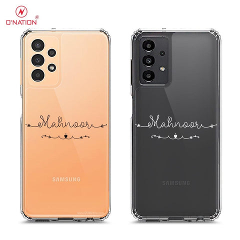 Samsung Galaxy A13 Cover - Personalised Name Series - 8 Designs - Clear Phone Case - Soft Silicon Borders