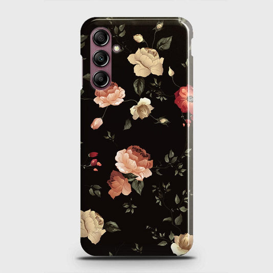 Samsung Galaxy A14 4G Cover - Dark Rose Vintage Flowers Printed Hard Case with Life Time Colors Guarantee
