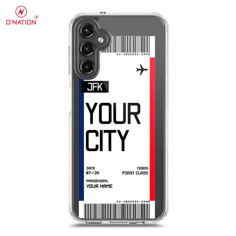 Samsung Galaxy A14  Cover - Personalised Boarding Pass Ticket Series - 5 Designs - Clear Phone Case - Soft Silicon Borders