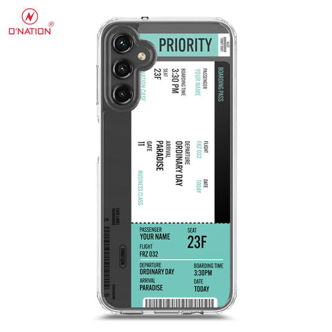 Samsung Galaxy A14  Cover - Personalised Boarding Pass Ticket Series - 5 Designs - Clear Phone Case - Soft Silicon Borders