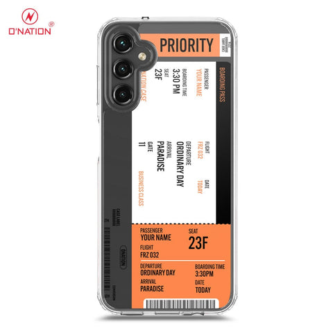 Samsung Galaxy A14  Cover - Personalised Boarding Pass Ticket Series - 5 Designs - Clear Phone Case - Soft Silicon Borders