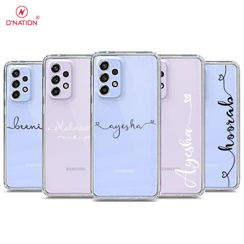 Samsung Galaxy A33 5G Cover - Personalised Name Series - 8 Designs - Clear Phone Case - Soft Silicon Borders