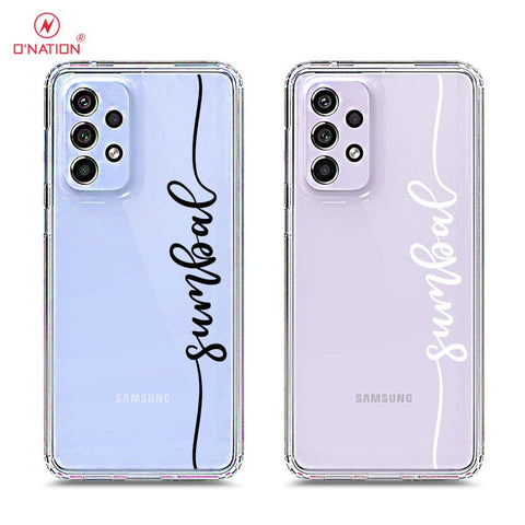 Samsung Galaxy A33 5G Cover - Personalised Name Series - 8 Designs - Clear Phone Case - Soft Silicon Borders