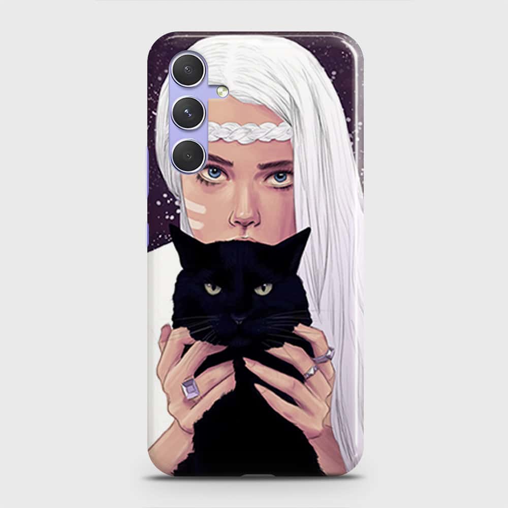 Samsung Galaxy A34 5G Cover - Trendy Wild Black Cat Printed Hard Case with Life Time Colors Guarantee (Fast Delivery)(FS)