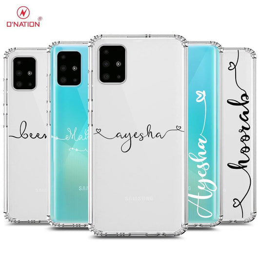 Samsung Galaxy A51 Cover - Personalised Name Series - 8 Designs - Clear Phone Case - Soft Silicon Borders