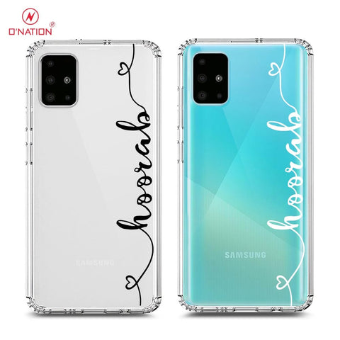 Samsung Galaxy A51 Cover - Personalised Name Series - 8 Designs - Clear Phone Case - Soft Silicon Borders