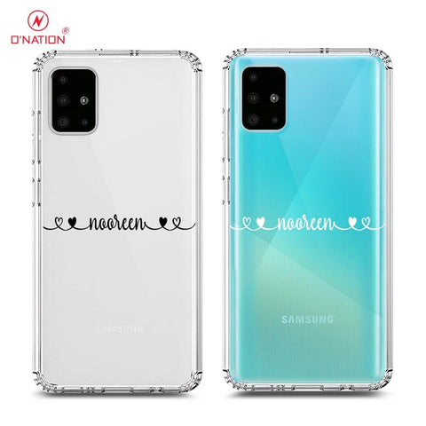 Samsung Galaxy A51 Cover - Personalised Name Series - 8 Designs - Clear Phone Case - Soft Silicon Borders