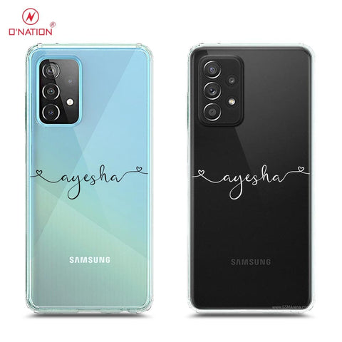 Samsung Galaxy A52 Cover - Personalised Name Series - 8 Designs - Clear Phone Case - Soft Silicon Borders