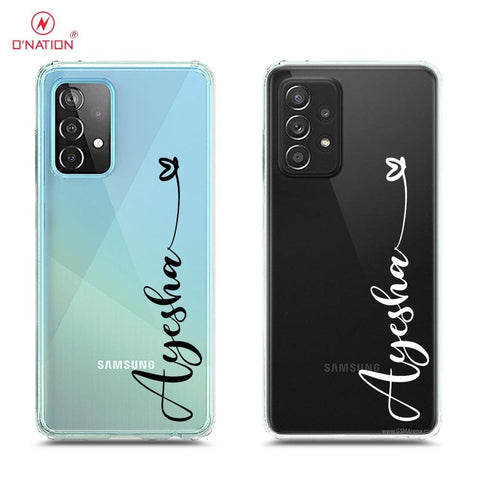 Samsung Galaxy A52 Cover - Personalised Name Series - 8 Designs - Clear Phone Case - Soft Silicon Borders