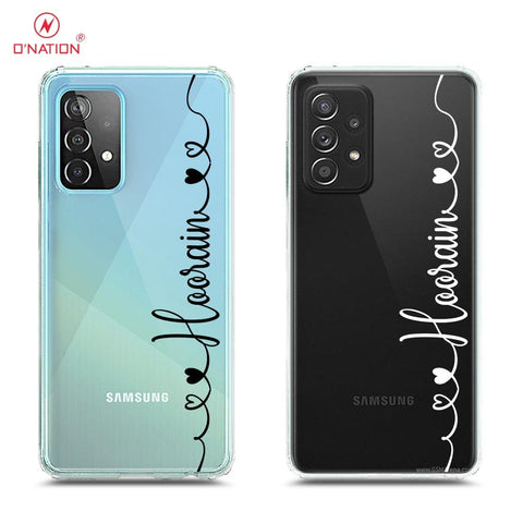 Samsung Galaxy A52 Cover - Personalised Name Series - 8 Designs - Clear Phone Case - Soft Silicon Borders