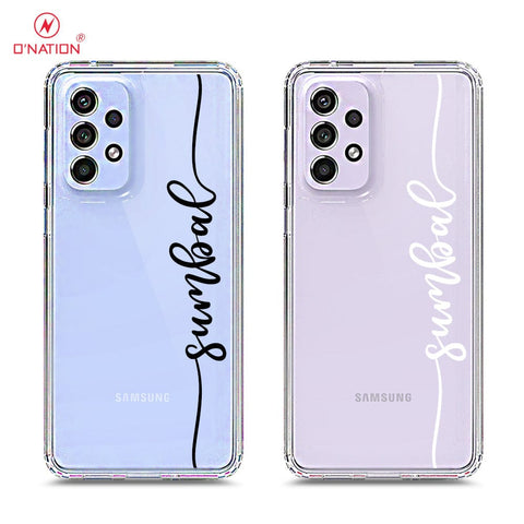 Samsung Galaxy A53 5G Cover - Personalised Name Series - 8 Designs - Clear Phone Case - Soft Silicon Borders