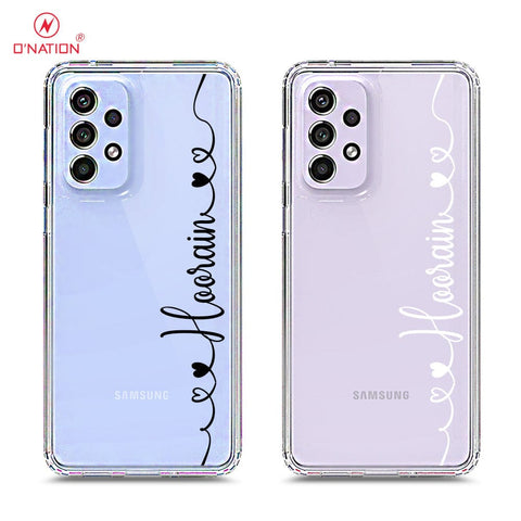 Samsung Galaxy A53 5G Cover - Personalised Name Series - 8 Designs - Clear Phone Case - Soft Silicon Borders