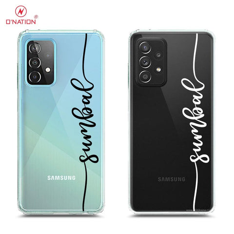 Samsung Galaxy A72 Cover - Personalised Name Series - 8 Designs - Clear Phone Case - Soft Silicon Borders
