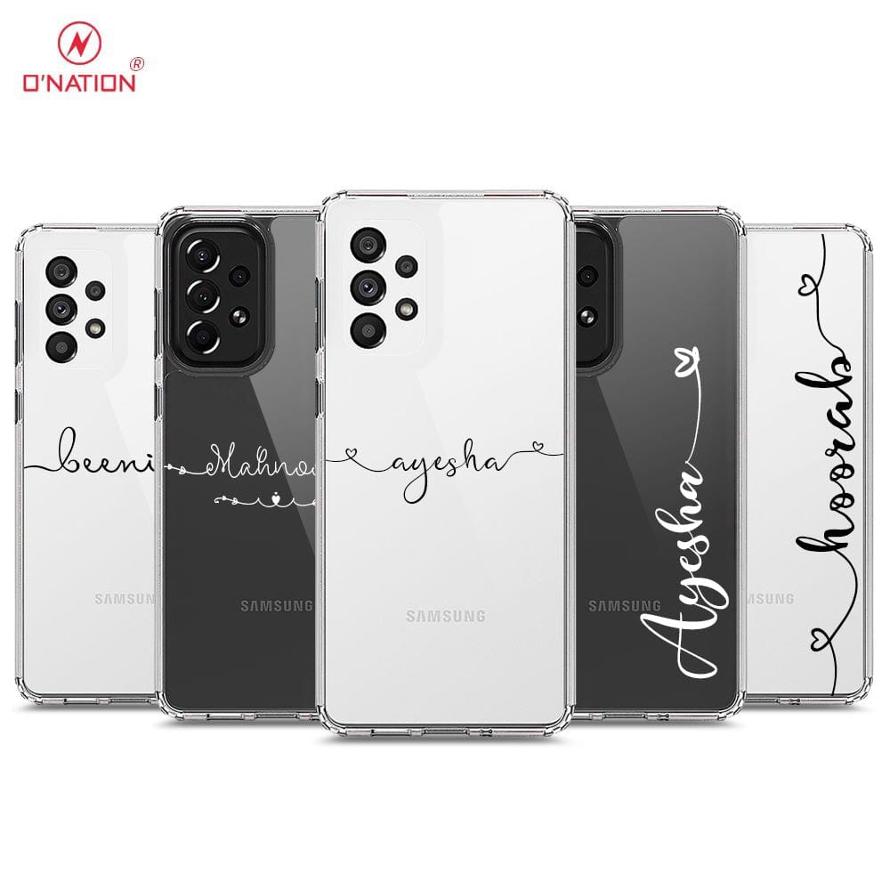 Samsung Galaxy A73 5G Cover - Personalised Name Series - 8 Designs - Clear Phone Case - Soft Silicon Borders