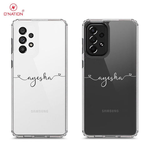 Samsung Galaxy A73 5G Cover - Personalised Name Series - 8 Designs - Clear Phone Case - Soft Silicon Borders