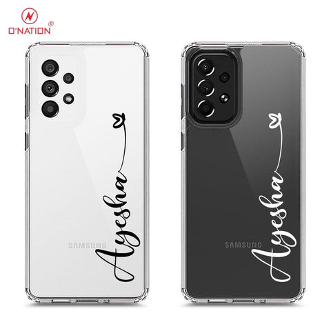 Samsung Galaxy A73 5G Cover - Personalised Name Series - 8 Designs - Clear Phone Case - Soft Silicon Borders