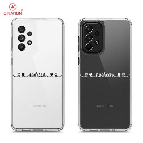 Samsung Galaxy A73 5G Cover - Personalised Name Series - 8 Designs - Clear Phone Case - Soft Silicon Borders