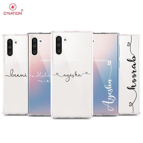 Samsung Galaxy Note 10 Cover - Personalised Name Series - 8 Designs - Clear Phone Case - Soft Silicon Borders