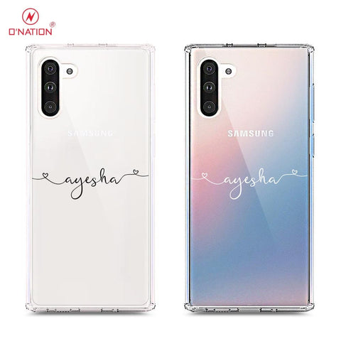 Samsung Galaxy Note 10 Cover - Personalised Name Series - 8 Designs - Clear Phone Case - Soft Silicon Borders