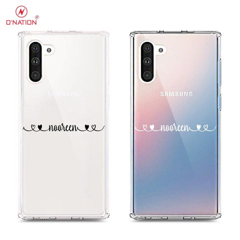 Samsung Galaxy Note 10 Cover - Personalised Name Series - 8 Designs - Clear Phone Case - Soft Silicon Borders