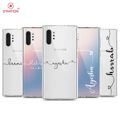 Samsung Galaxy Note 10 Plus Cover - Personalised Name Series - 8 Designs - Clear Phone Case - Soft Silicon Borders