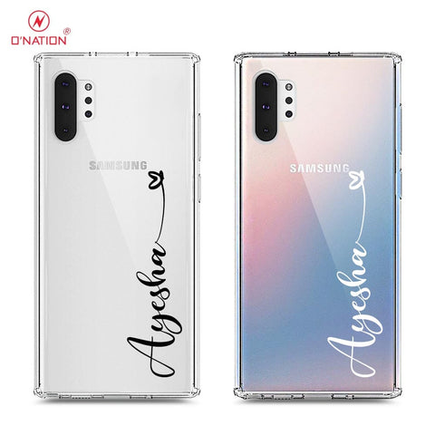 Samsung Galaxy Note 10 Plus Cover - Personalised Name Series - 8 Designs - Clear Phone Case - Soft Silicon Borders