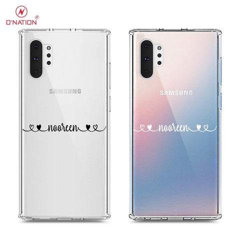 Samsung Galaxy Note 10 Plus Cover - Personalised Name Series - 8 Designs - Clear Phone Case - Soft Silicon Borders