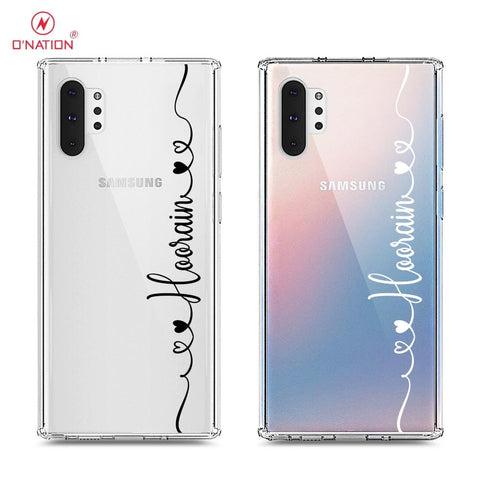 Samsung Galaxy Note 10 Plus Cover - Personalised Name Series - 8 Designs - Clear Phone Case - Soft Silicon Borders