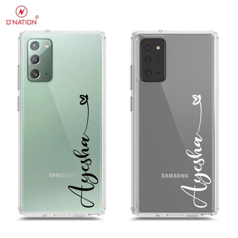 Samsung Galaxy Note 20 Cover - Personalised Name Series - 8 Designs - Clear Phone Case - Soft Silicon Borders