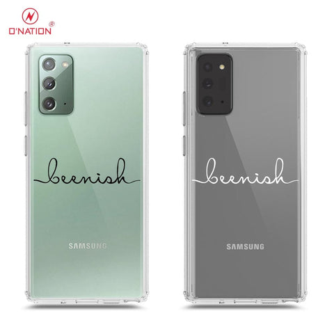 Samsung Galaxy Note 20 Cover - Personalised Name Series - 8 Designs - Clear Phone Case - Soft Silicon Borders