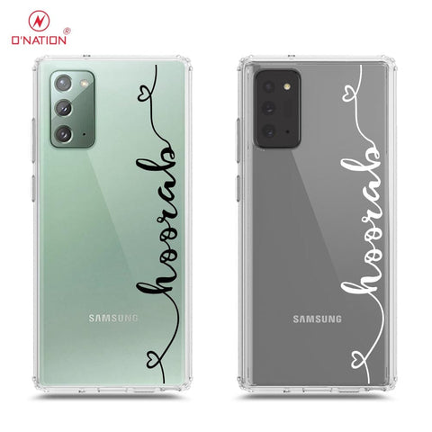 Samsung Galaxy Note 20 Cover - Personalised Name Series - 8 Designs - Clear Phone Case - Soft Silicon Borders