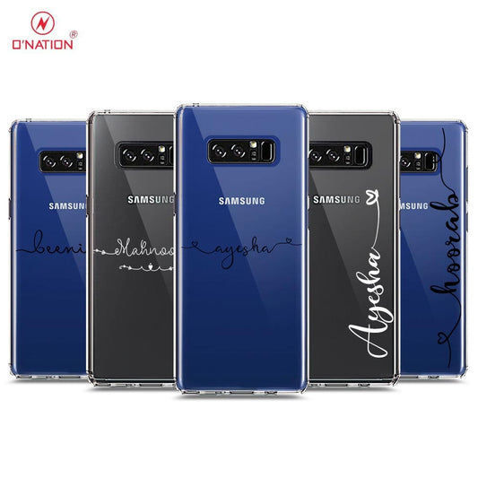 Samsung Galaxy Note 8 Cover - Personalised Name Series - 8 Designs - Clear Phone Case - Soft Silicon Borders