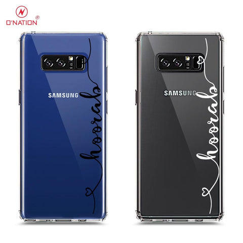 Samsung Galaxy Note 8 Cover - Personalised Name Series - 8 Designs - Clear Phone Case - Soft Silicon Borders