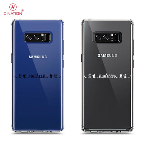 Samsung Galaxy Note 8 Cover - Personalised Name Series - 8 Designs - Clear Phone Case - Soft Silicon Borders