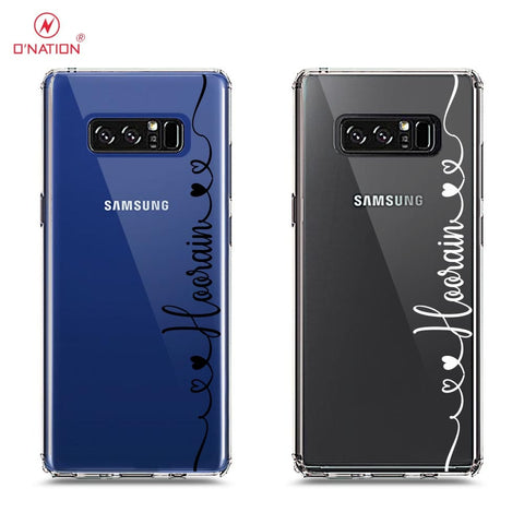 Samsung Galaxy Note 8 Cover - Personalised Name Series - 8 Designs - Clear Phone Case - Soft Silicon Borders