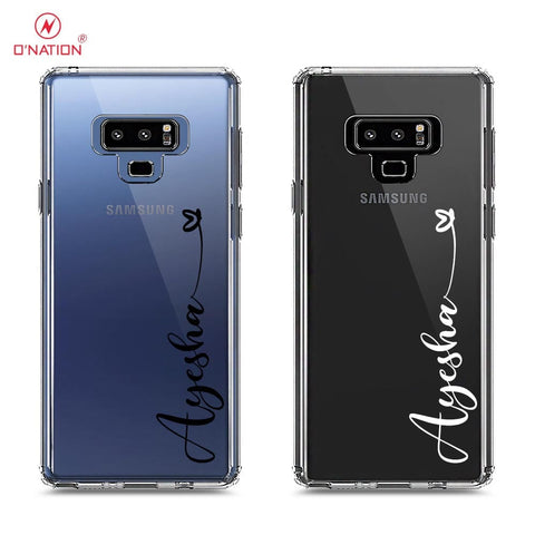 Samsung Galaxy Note 9 Cover - Personalised Name Series - 8 Designs - Clear Phone Case - Soft Silicon Borders