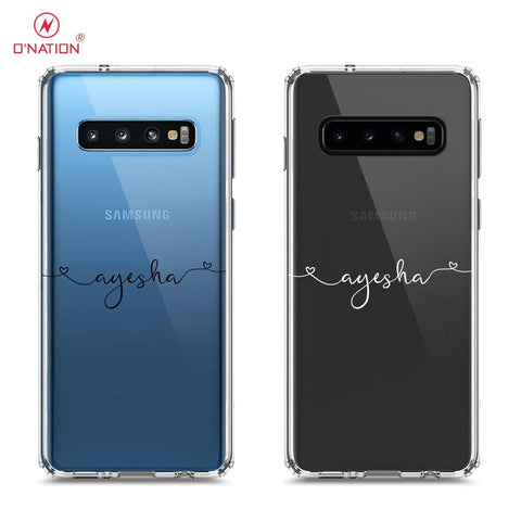 Samsung Galaxy S10 Plus Cover - Personalised Name Series - 8 Designs - Clear Phone Case - Soft Silicon Borders