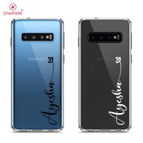 Samsung Galaxy S10 Plus Cover - Personalised Name Series - 8 Designs - Clear Phone Case - Soft Silicon Borders