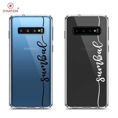 Samsung Galaxy S10 Plus Cover - Personalised Name Series - 8 Designs - Clear Phone Case - Soft Silicon Borders