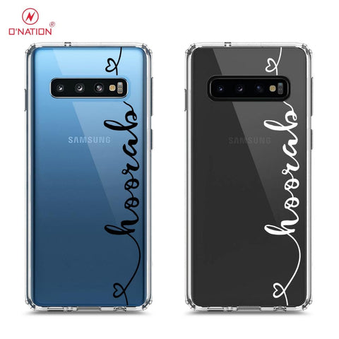 Samsung Galaxy S10 Plus Cover - Personalised Name Series - 8 Designs - Clear Phone Case - Soft Silicon Borders