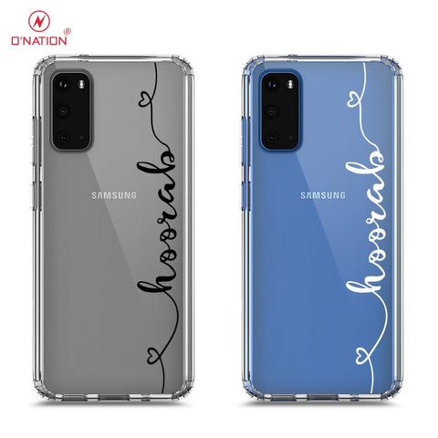 Samsung Galaxy S20 Cover - Personalised Name Series - 8 Designs - Clear Phone Case - Soft Silicon Borders