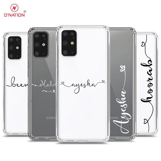 Samsung Galaxy S20 Plus Cover - Personalised Name Series - 8 Designs - Clear Phone Case - Soft Silicon Borders