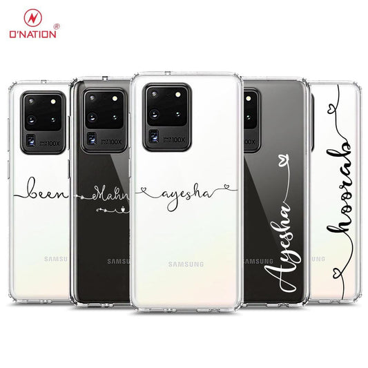 Samsung Galaxy S20 Ultra Cover - Personalised Name Series - 8 Designs - Clear Phone Case - Soft Silicon Borders