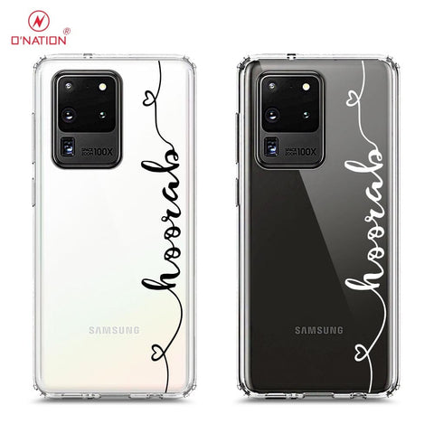 Samsung Galaxy S20 Ultra Cover - Personalised Name Series - 8 Designs - Clear Phone Case - Soft Silicon Borders