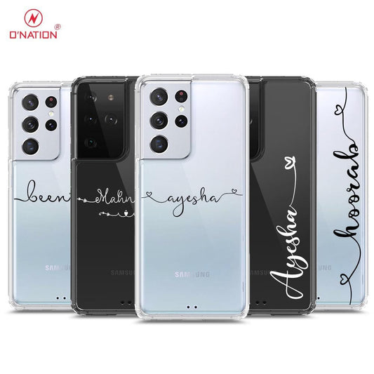 Samsung Galaxy S21 Ultra 5G Cover - Personalised Name Series - 8 Designs - Clear Phone Case - Soft Silicon Borders