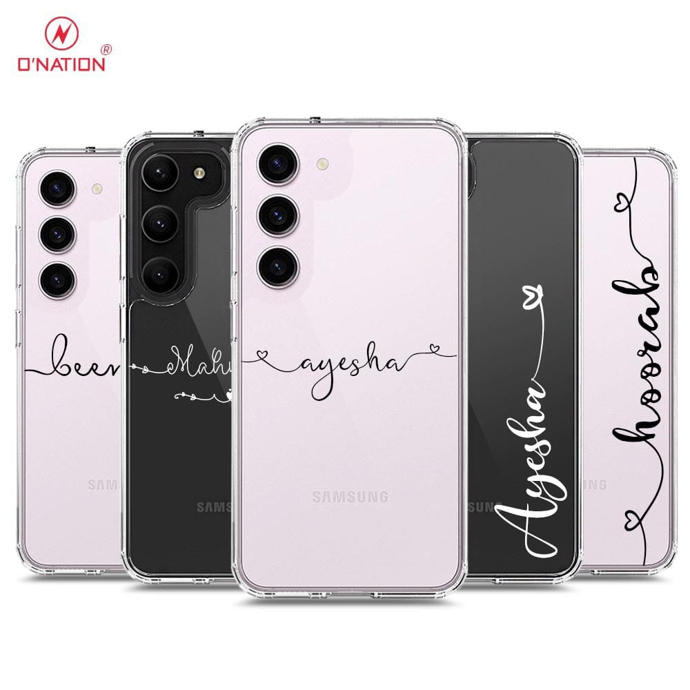 Samsung Galaxy S23 5G Cover - Personalised Name Series - 8 Designs - Clear Phone Case - Soft Silicon Borders