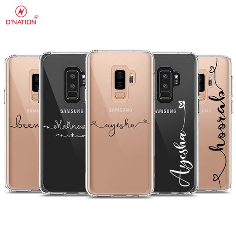 Samsung Galaxy S9 Plus Cover - Personalised Name Series - 8 Designs - Clear Phone Case - Soft Silicon Borders