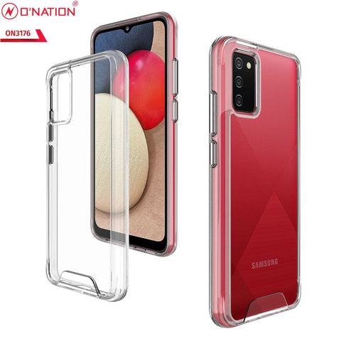 Samsung Galaxy A02s Cover - ONation Essential Series - Premium Quality No Yellowing Drop Tested Tpu+Pc Clear Soft Edges