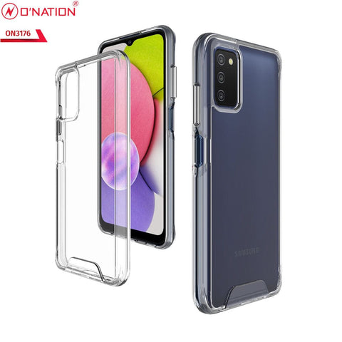 Samsung Galaxy A03s Cover - ONation Essential Series - Premium Quality No Yellowing Drop Tested Tpu+Pc Clear Soft Edges