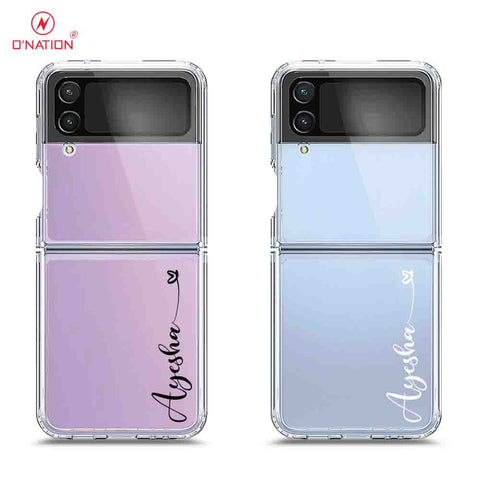 Samsung Galaxy Z Flip 4 5G Cover - Personalised Name Series - 8 Designs - Clear Phone Case - Soft Silicon Borders